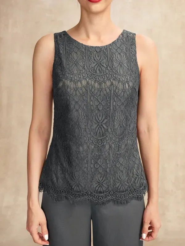 Lace vest top trousers three-piece suit