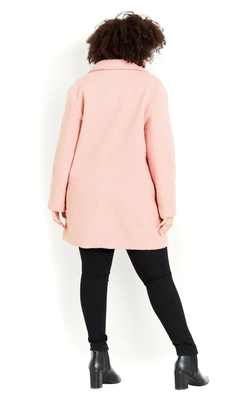 Evans Pink Boucle City Coat