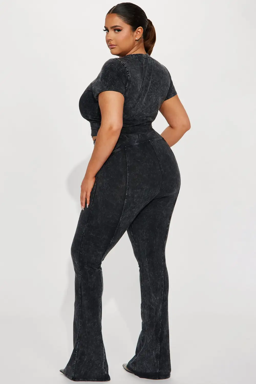 Hear Me Out Mineral Wash Pant Set - Black