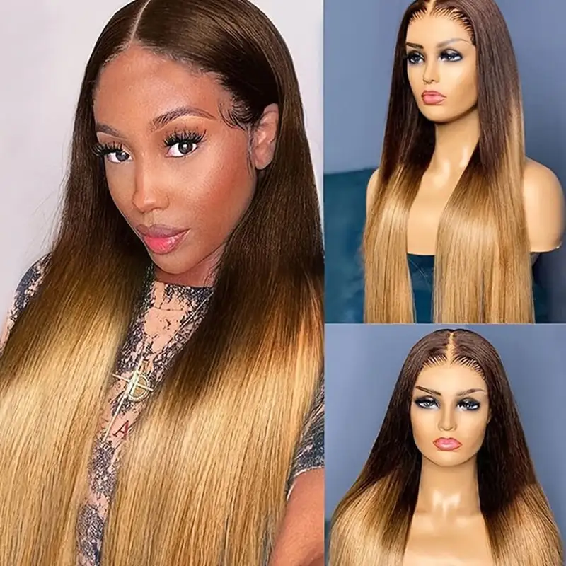 Wear & Go |  Beyonce Inspired Pre Bleached  Straight Glueless Lace Wig Human Hair Wig