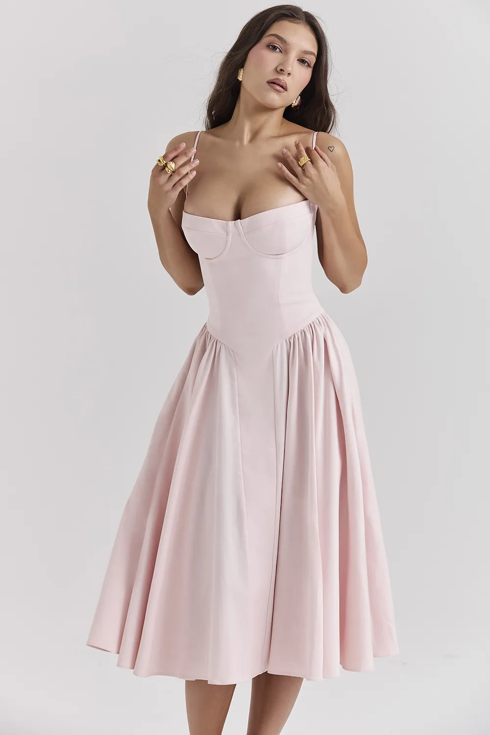 TAUPE CORSET SUNDRESS