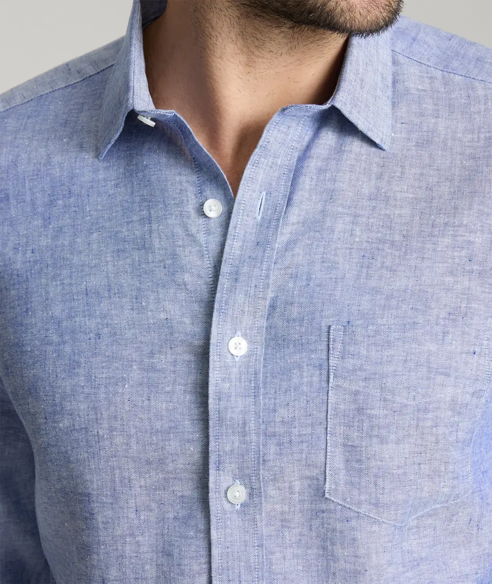 Wrinkle-Resistant Linen Vin Santo Shirt