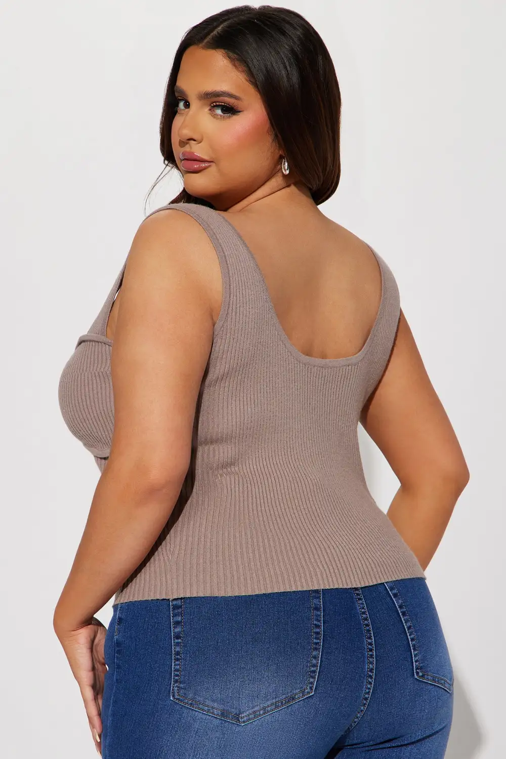 Enza Sweater Top - Taupe