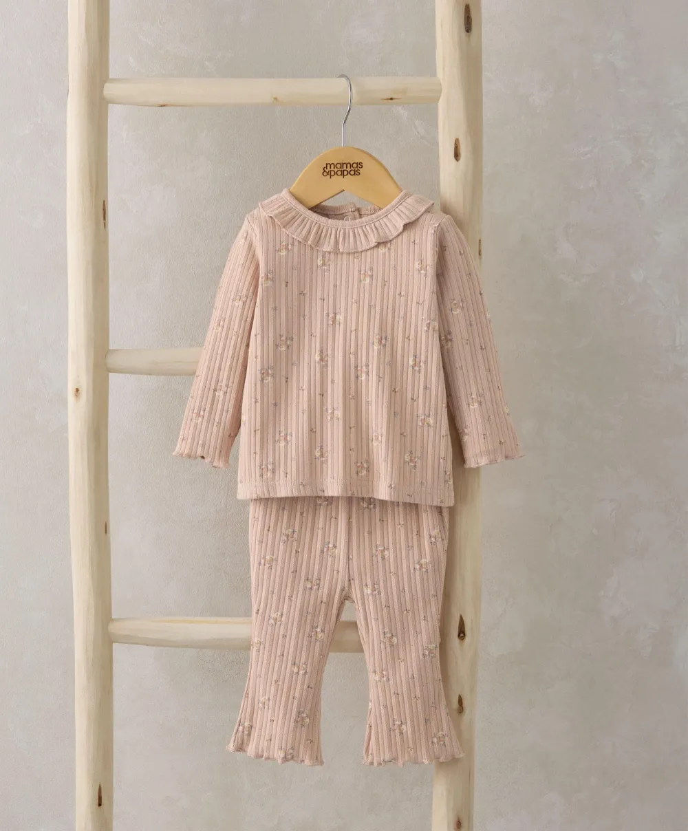 Floral Top & Leggings Outfit Set