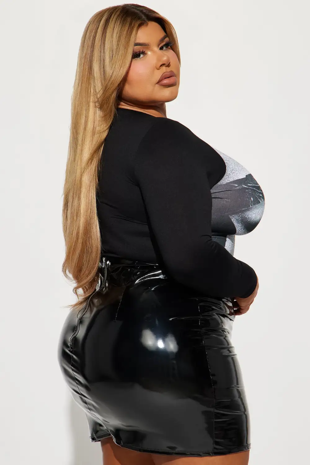 Simple Pleasures Long Sleeve Bodysuit - Black/combo