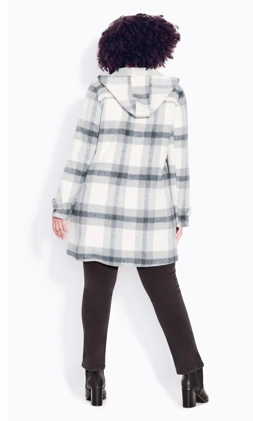 Evans Grey Check Hooded Jacket
