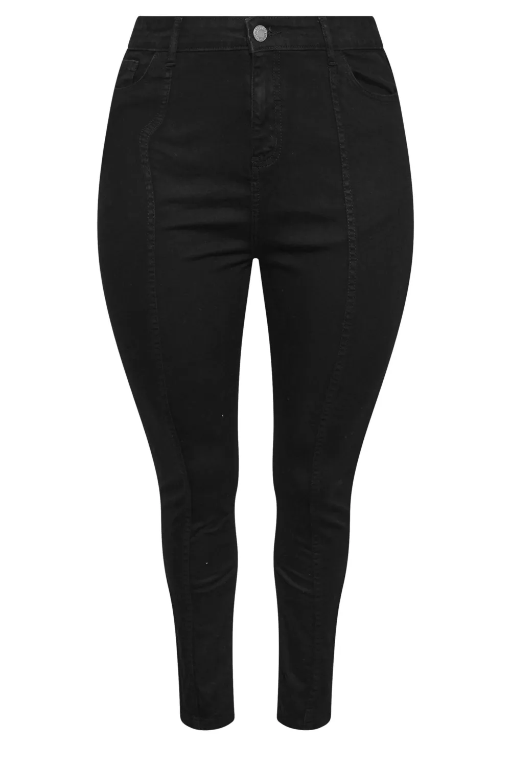 YOURS Curve Black Skinny Stretch AVA Zip Hem Jeans