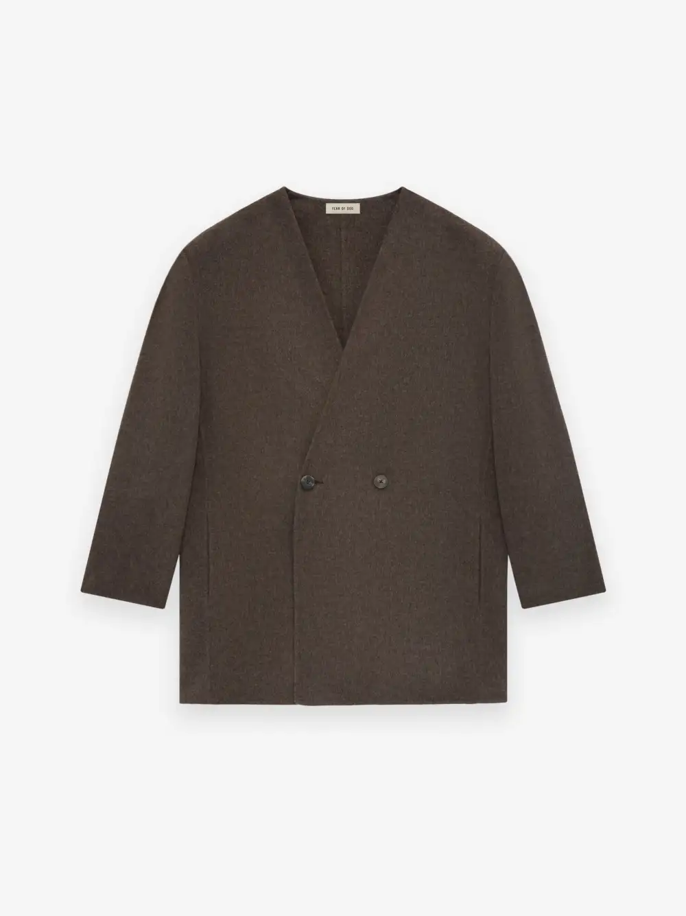 Brushed Wool Cashmere Lapelless Blazer