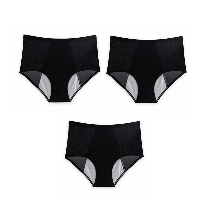 High Waist Leak Proof Ice Silk Panties Plus Size L-6XL