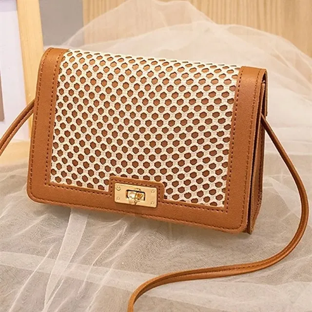 Summer New Women's Messenger Bag Fashion All-match Small Square Bag Trend Mesh Bag Hit Color One-shoulder Mobile Phone Bag