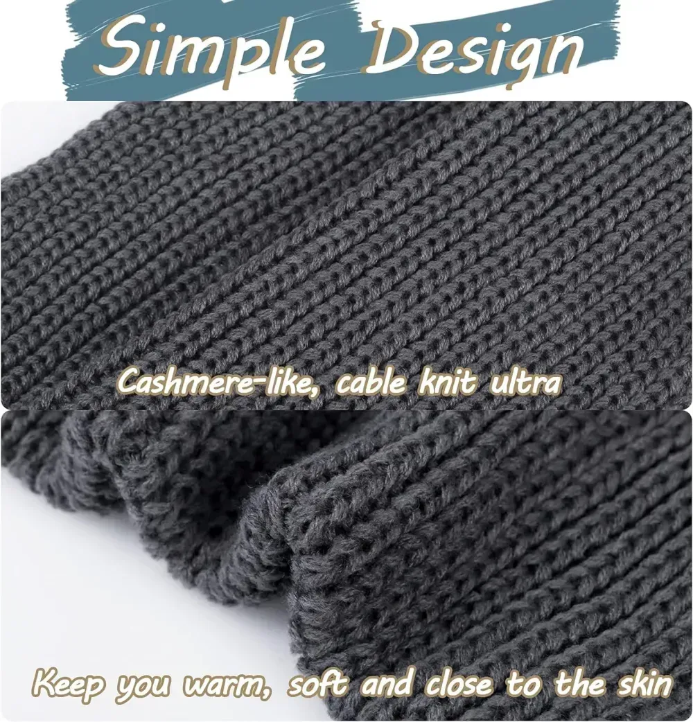 Women And Mens Winter Thick Cable Knit Wrap Chunky Long Warm Scarf