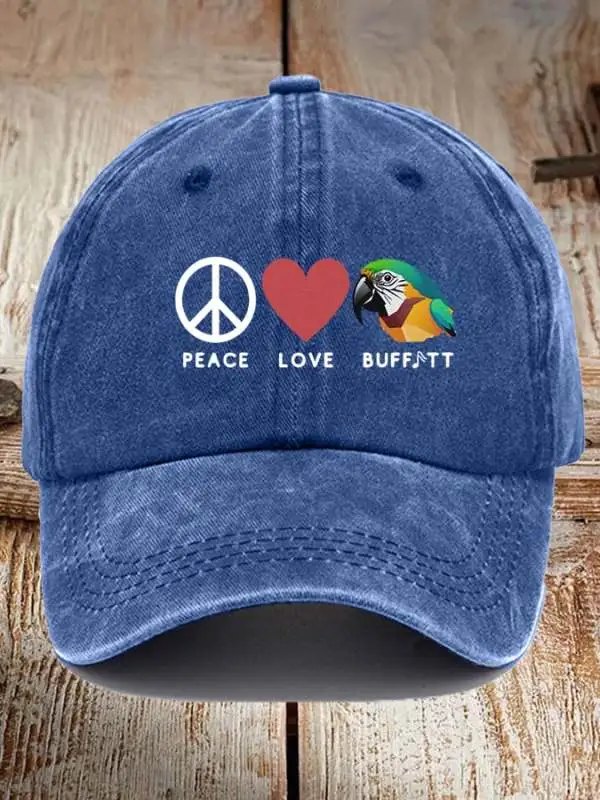 Unisex Peace Love Print Baseball Cap