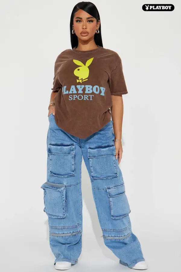Playboy Sport Washed Tshirt - Brown