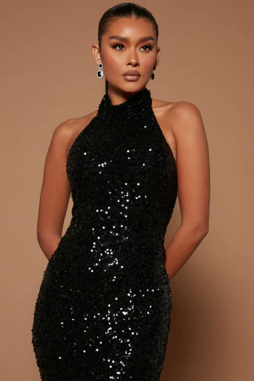 Charlotte Sequin Maxi Dress - Black