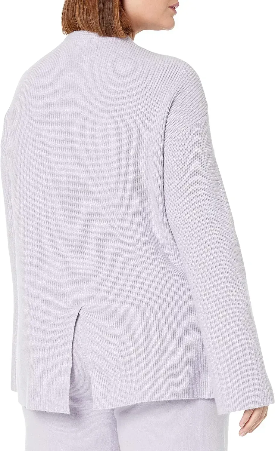 Women's Alice Crewneck Back-Slit Ribbed Pullover Sweater