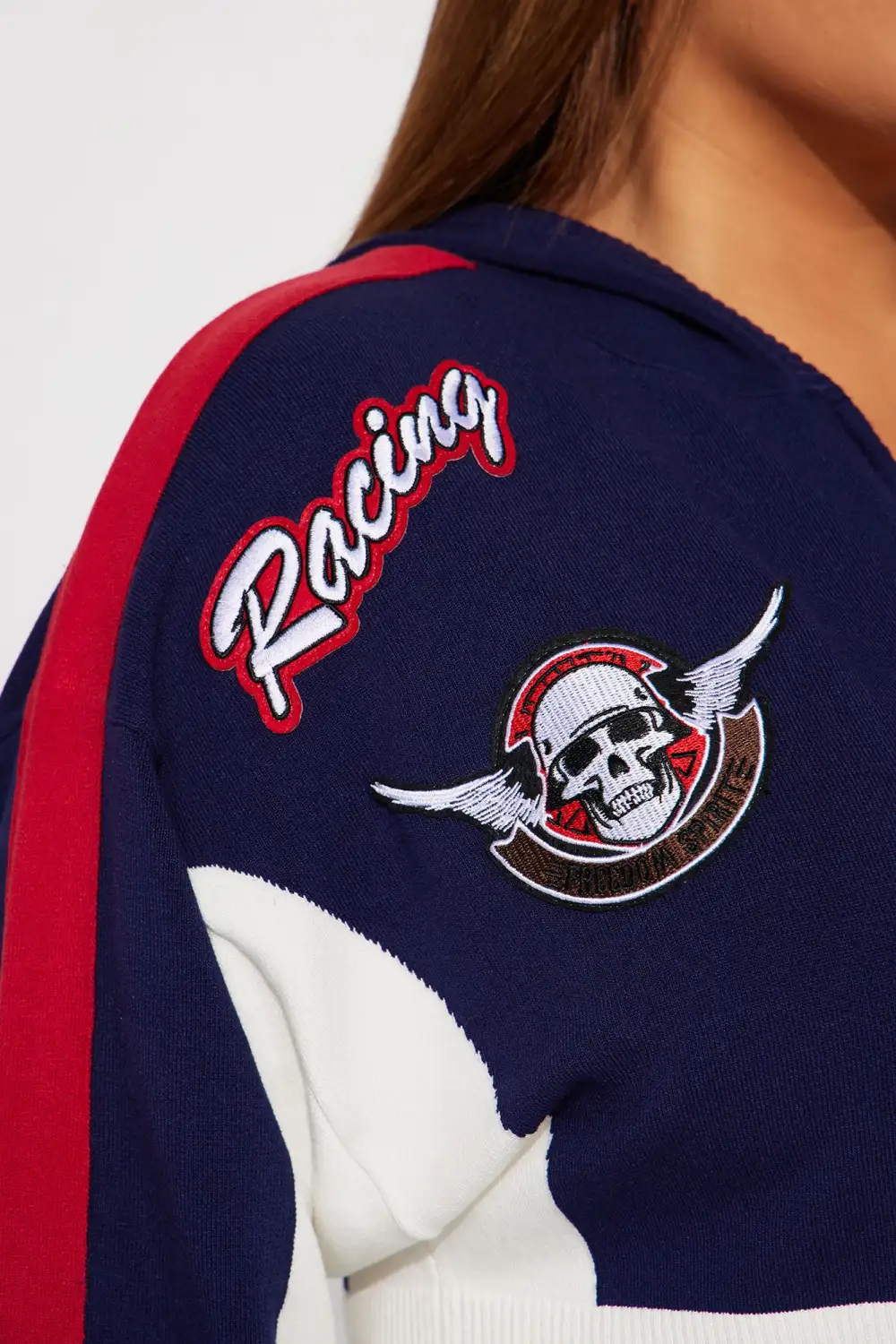 Rough Racer Moto Sweater - Navy/combo