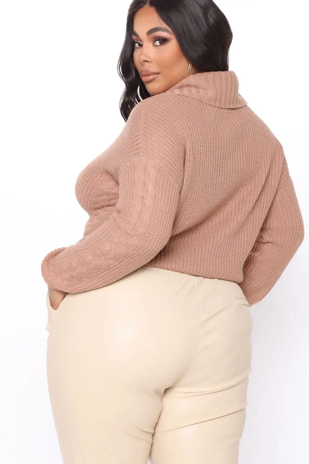 Keep On Guessin' Cowl Neck Sweater - Mocha