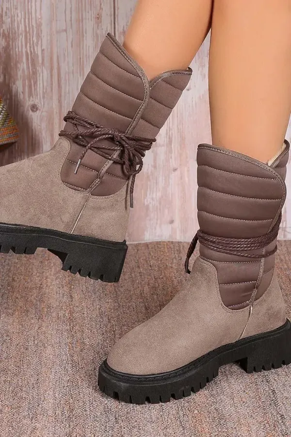 Women's fleece warm strap outer cotton boots