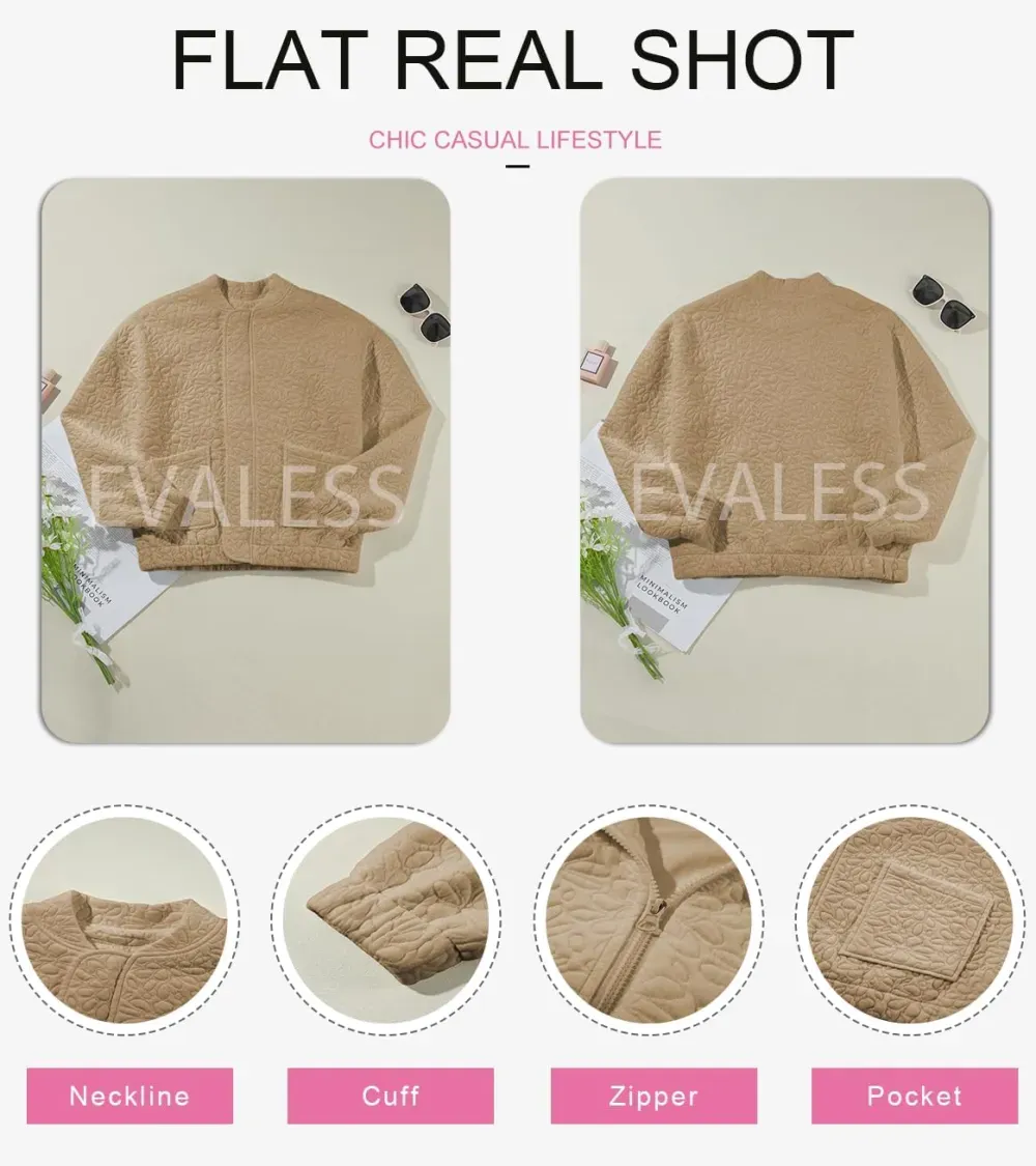 Jackets for Women Spring Fashion 2025 Cute Jacquard Coats Lightweight Zip Up Jackets Dressy Casual