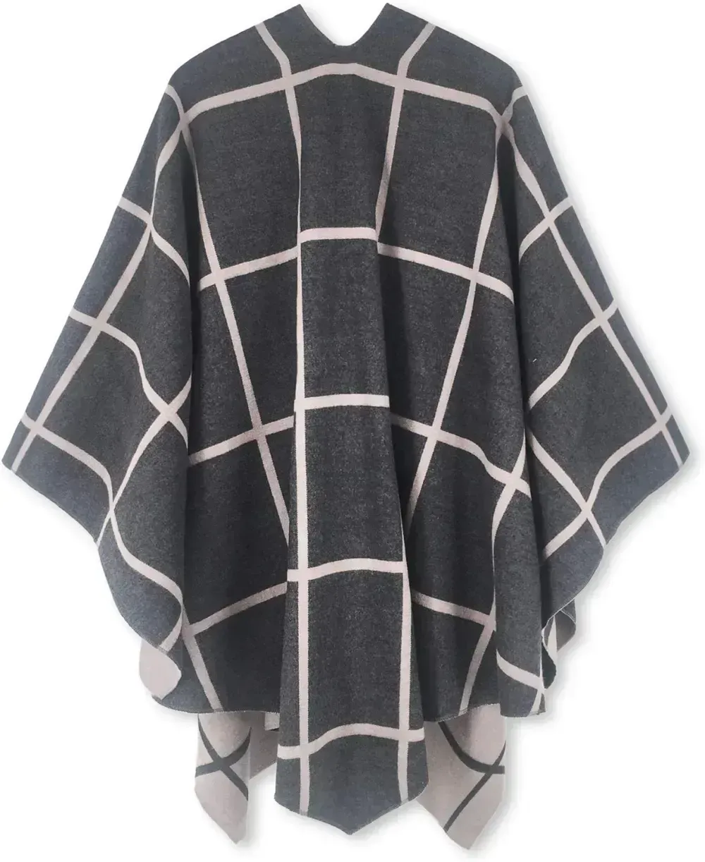 Women's Shawl Wrap Poncho Ruana Cape Open Front Cardigan Shawls for Fall Winter