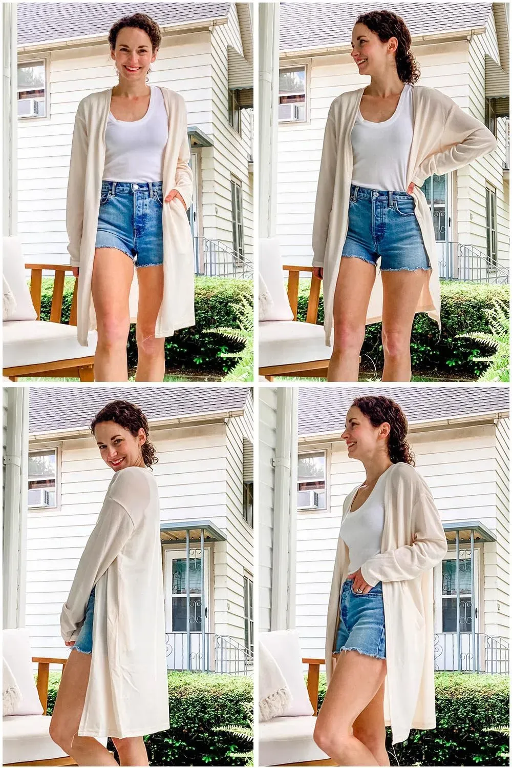 Women's Long Sleeve Lightweight Cardigan with Pockets Jacket