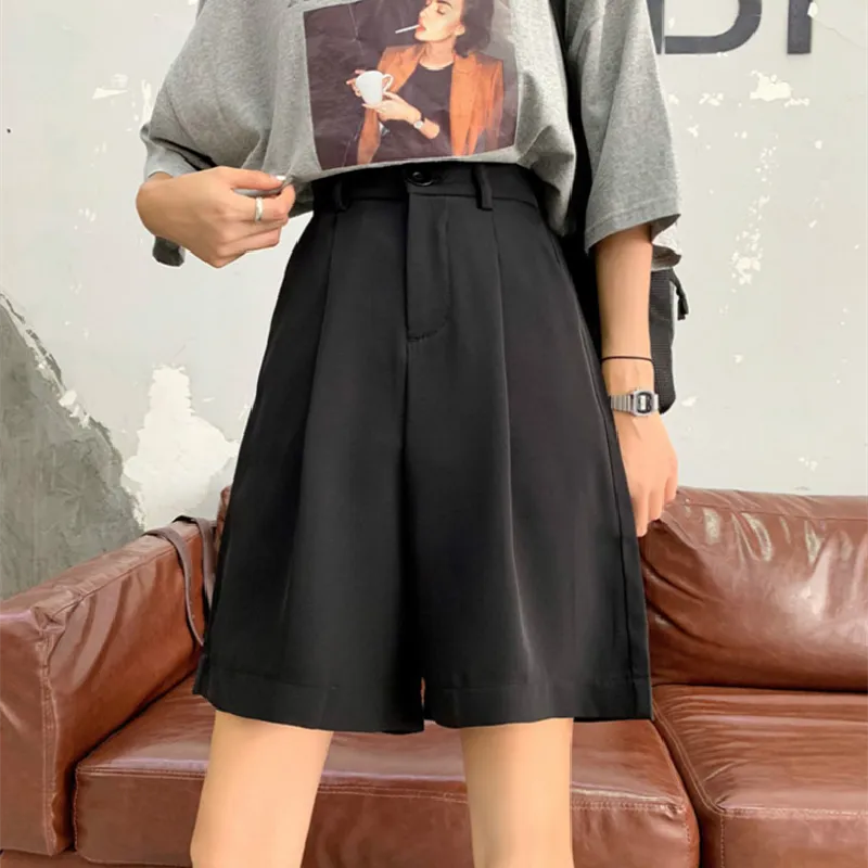 Women's suit straight five-point pants
