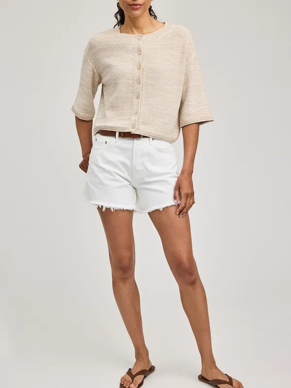 Button Front Knit Sleeveless Top