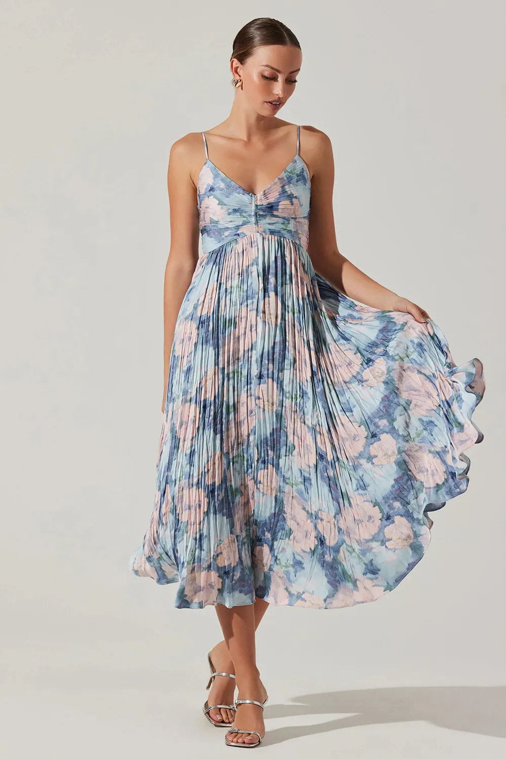MAEVE PLEATED MIDI DRESS