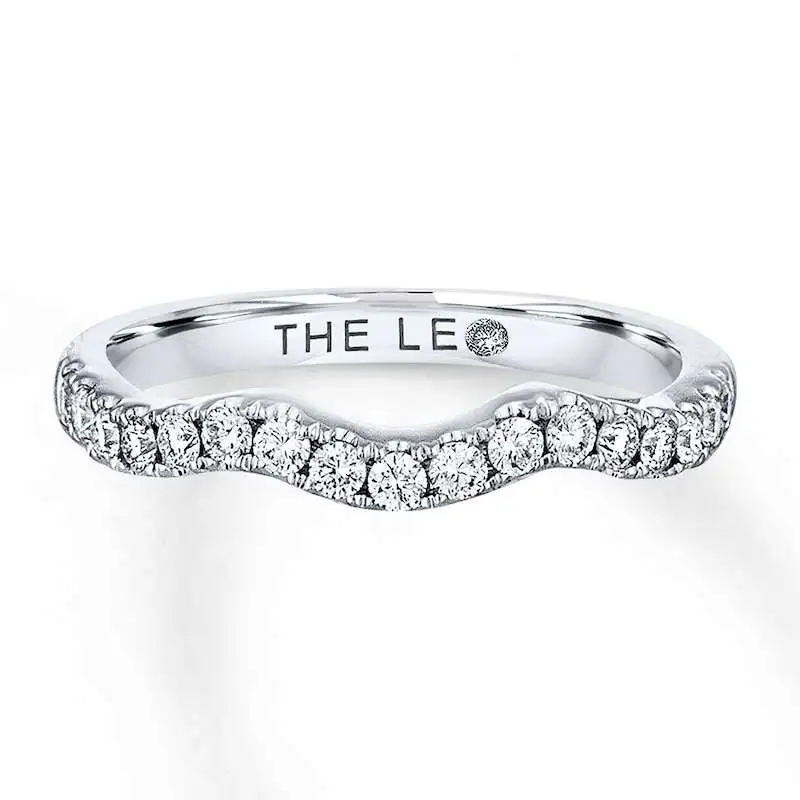 THE LEO Diamond Wedding Band 3/8 ct tw Round-cut 14K White Gold