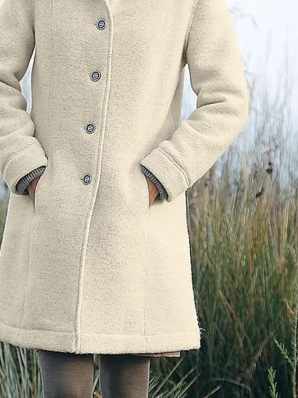 Casual Plain Hoodie Loose Teddy Jacket