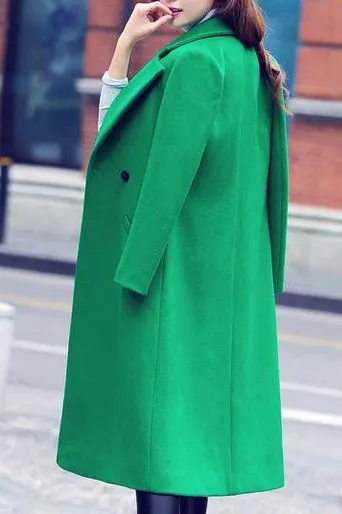 Lapel Double Button Long Coat