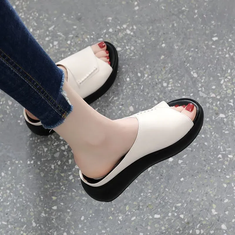 2023 Women's New Thick-Bottomed Fish Mouth Slippers-Limited Time Offer: 50% OFF
