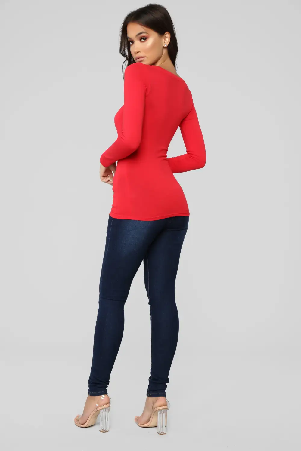 Julia Long Sleeve Top - Red