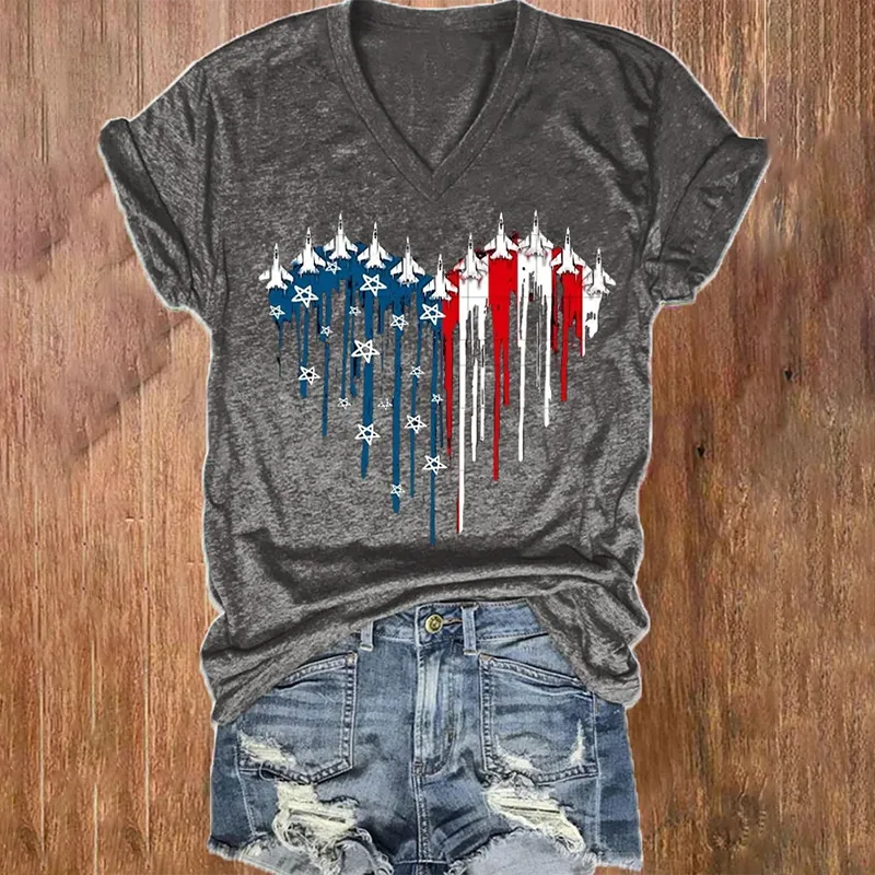 Women's Independence Day Design Printed T-Shirt