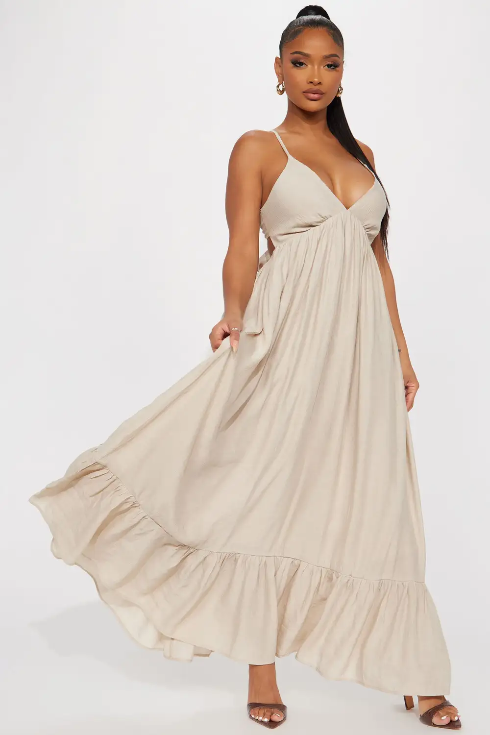 Sweet Memories Maxi Dress - Taupe