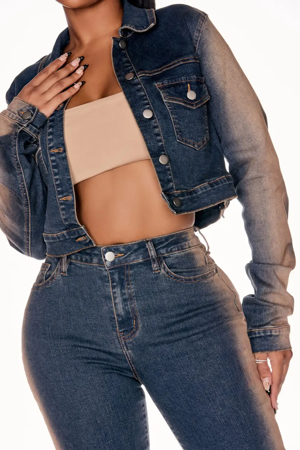 Sand Storm Tinted Stretch Straight Leg Jeans - Dark Wash