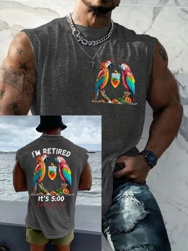 Men's It‘s 5 O'clock Everywhere Print Casual Vest