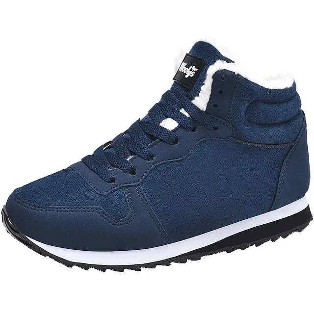 Women's Sneakers Boots Snow Boots Plus Size Comfort Shoes Outdoor Work Daily Flat Heel Round Toe Fashion Sporty Classic Running Walking Faux Suede Lace-up Solid Color