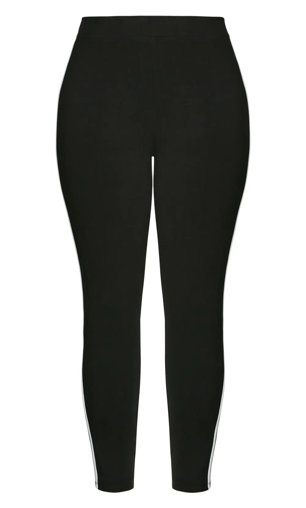 Evans Black 2 Stripe Plain Legging