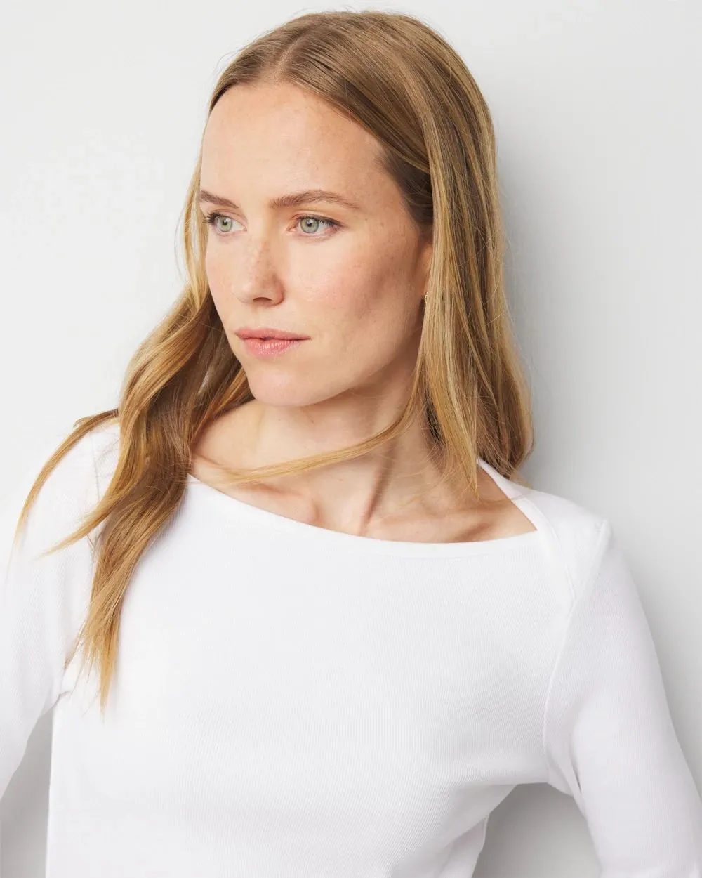 Ribbed Boatneck Top