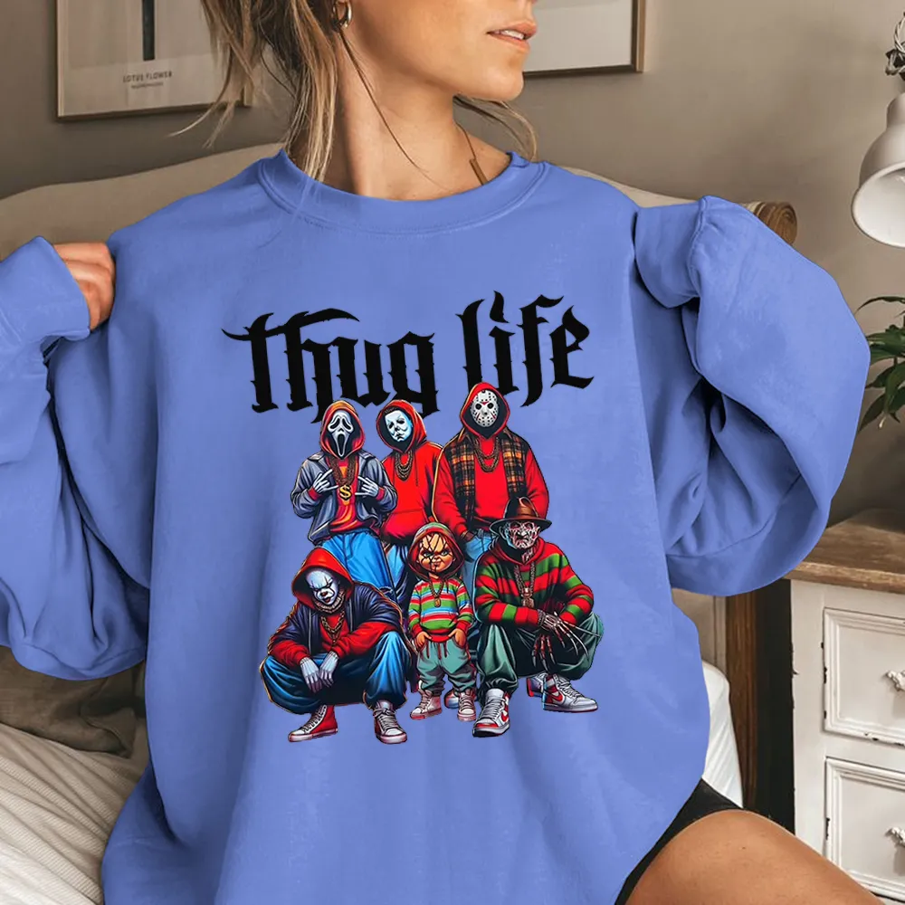 Purple Thug Life Horror Colorful Sweater Long Sleeve Hoodie Of You