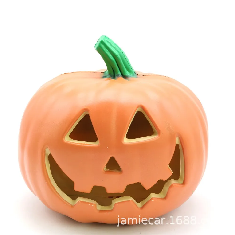 24*20cm Pumpkin Lantern Plastic Halloween Led Pumpkin Lamp Flashing Ghost Lighting Festival Park Indoor Garden Decoration New