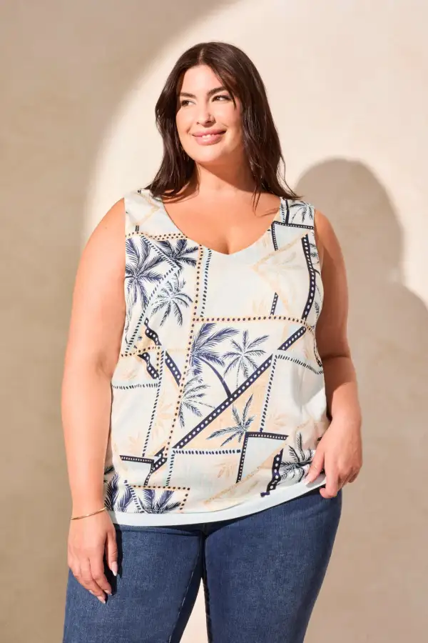 Printed Reversible Camisole-Water