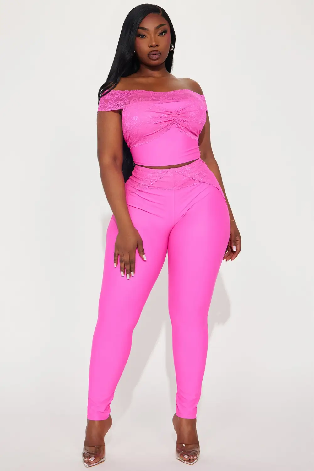 Lost In Love Legging Set - Hot Pink