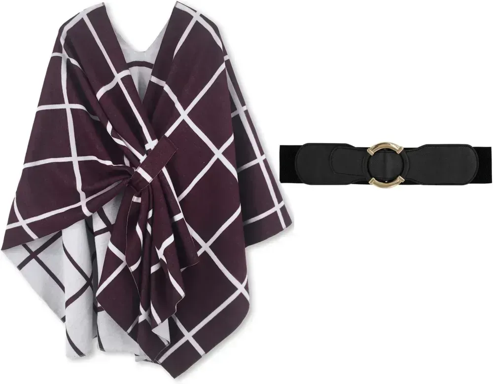 Women's Shawl Wrap Poncho Ruana Cape Open Front Cardigan Shawls for Fall Winter