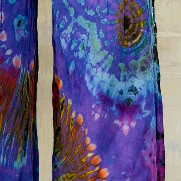 Womens Bohemian Tie Dye Patterns Loose Pants