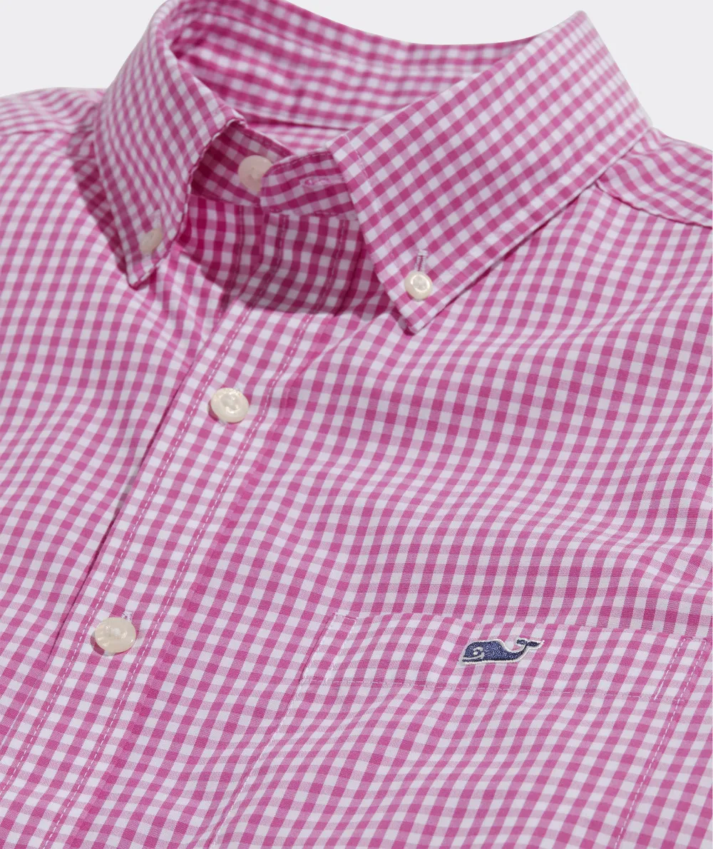 Stretch Poplin Gingham Shirt