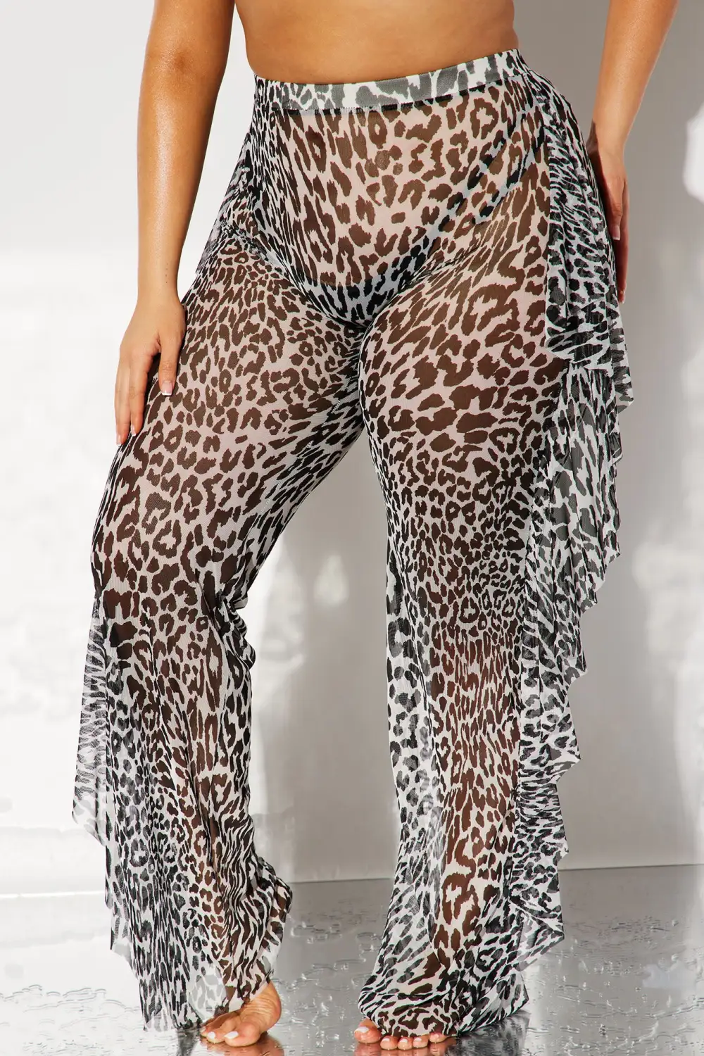 Sunshine See Through Cover Up Pant - Black/White