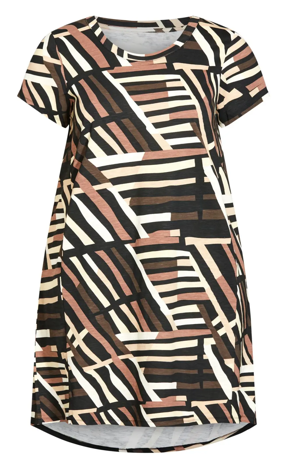 Evans Brown Stripe Pocket Midi Dress