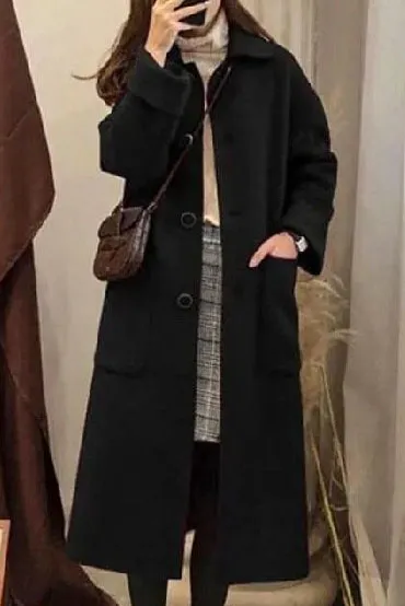 Solid Hepburn Single-Breasted Coat